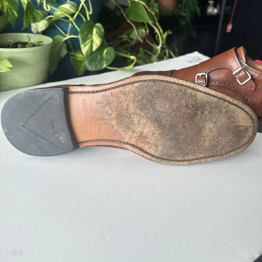 Allen Edmonds St. John's 2927 Double Monk Strap Shoes Dark Chili Leather Size 13